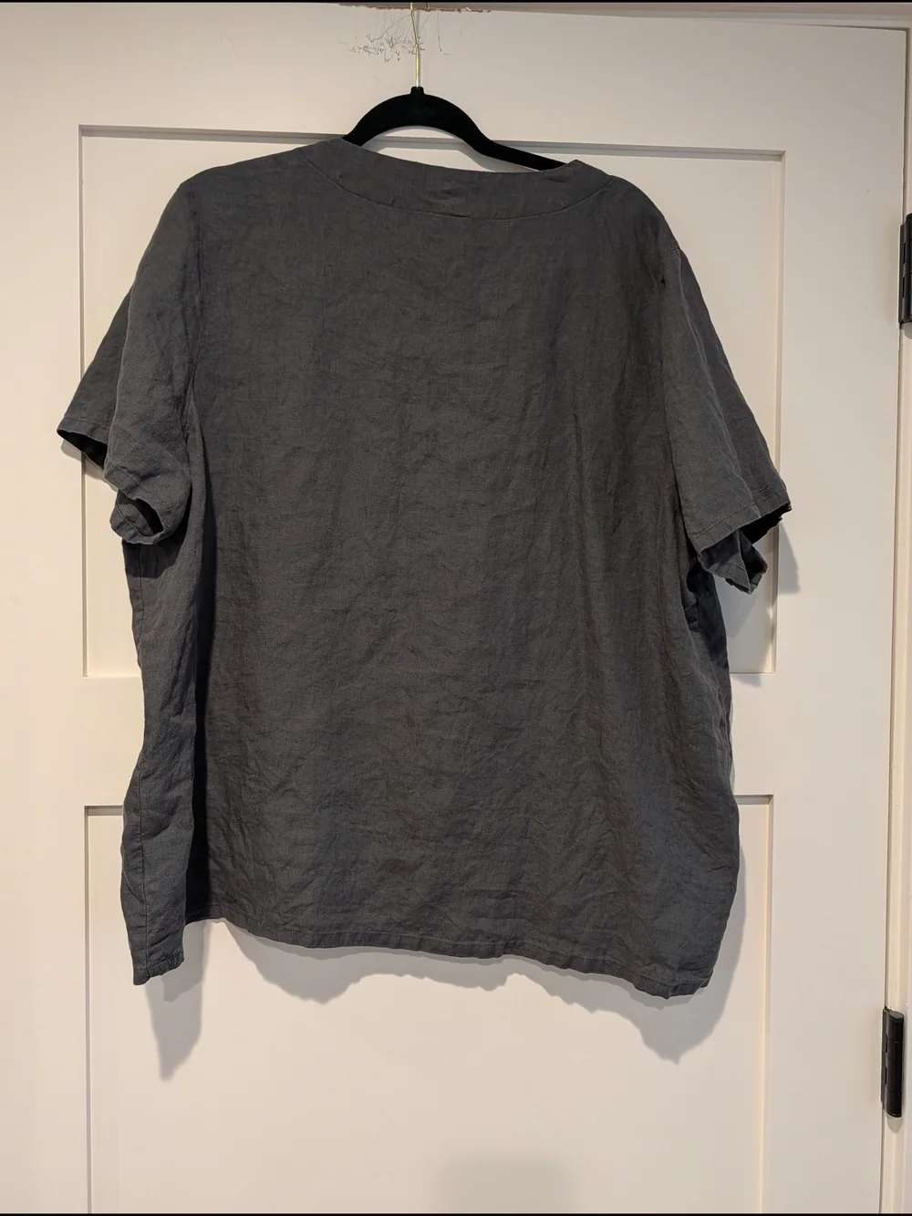 Gray Linen Two-Piece Set PJs - Relaxed Tee & Drawstring Pants - Picture 6 of 8